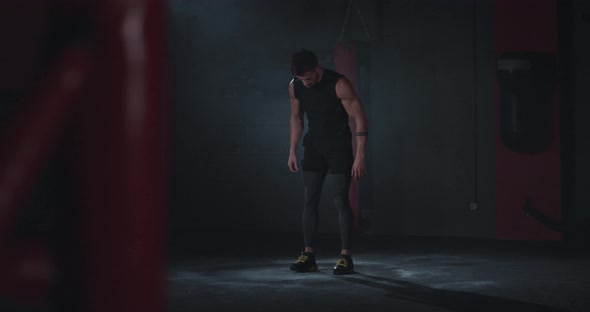 Professional Athletic Man Stretching Body Before a alt