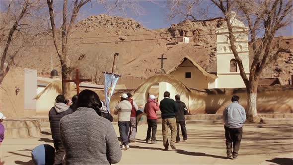 Christian Procession at Susques Church, near the Andes Mountains. alt