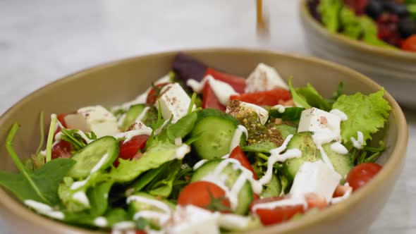 Greek Salad with Dressing