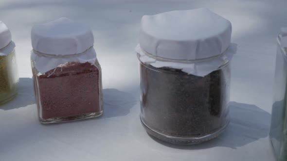 powder dyes of assorted colors to paint