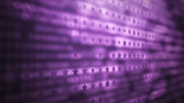 Abstract Purple Digital Loop Background with Stars