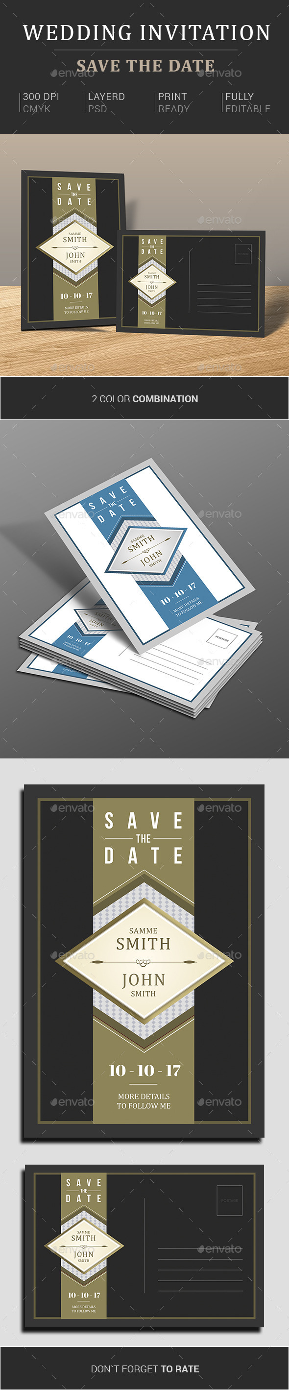 Wedding Invitation & Save The Date - Cards & Invites Print Templates