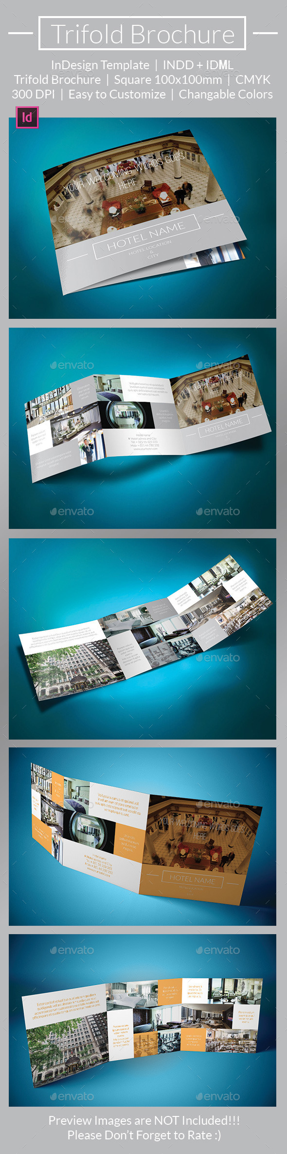 Hotel Metro Trifold Brochure - Brochures Print Templates