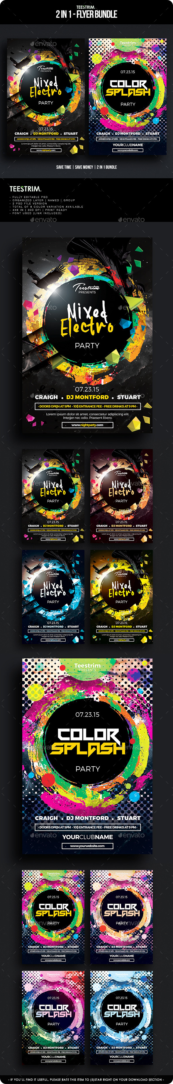 2 in 1 - Flyer Bundle V.5 - Clubs & Parties Events