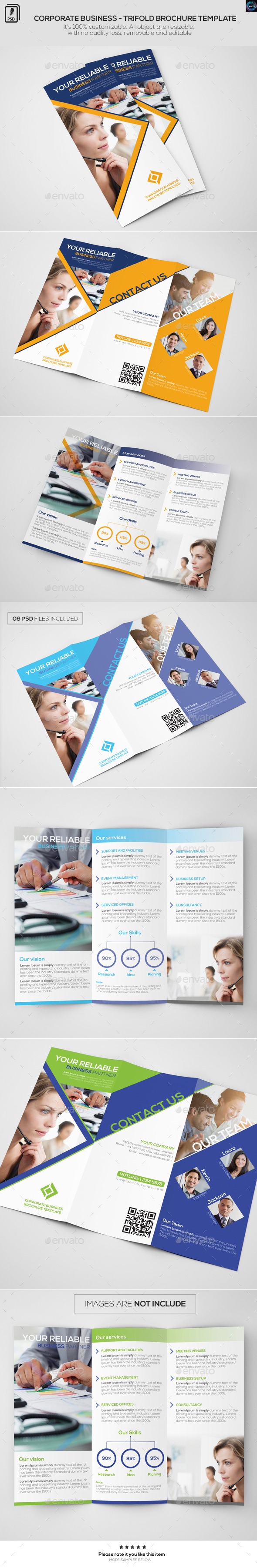 Corporate Business - Trifold Brochure Template - Corporate Brochures