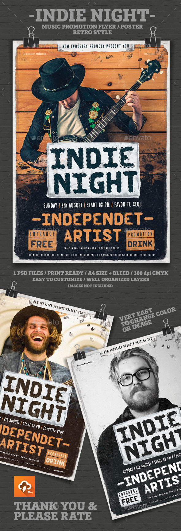 Indie Night Poster/Flayer - Events Flyers