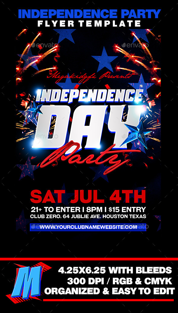 Independence Party Flyer Template - Clubs & Parties Events