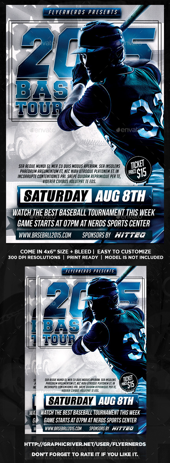 2015 Baseball Tournament Sports Flyer - Sports Events