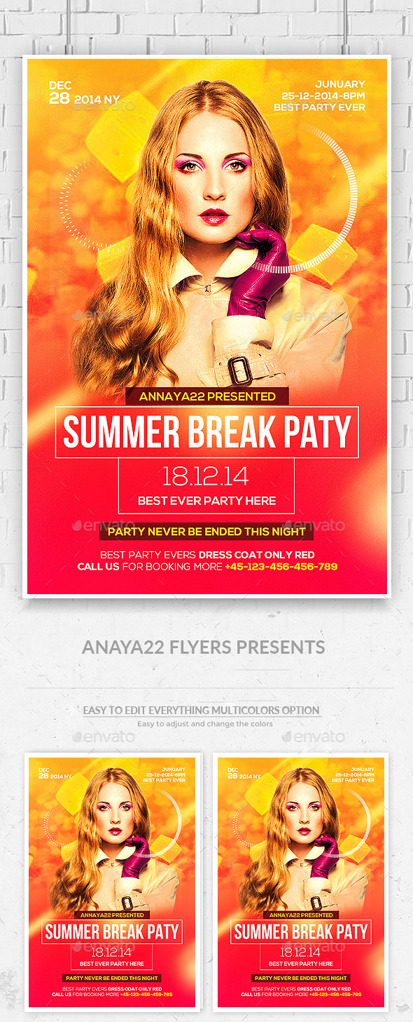 Summer Break Flyer Template - Clubs & Parties Events