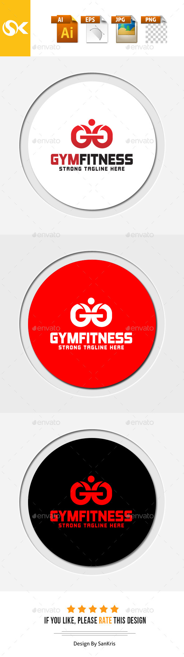 Gym Fitness Logo - Letters Logo Templates