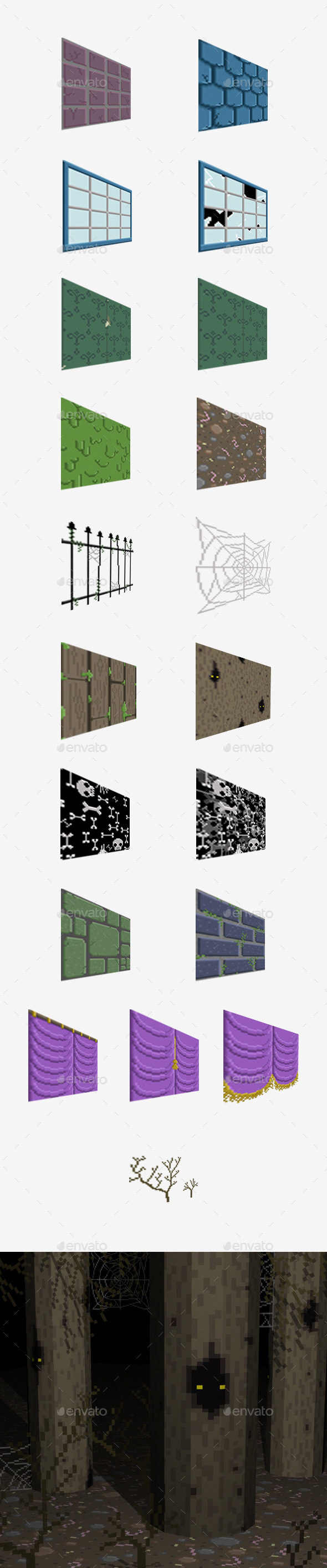 Haunted House Pixel Pack - Tilesets Game Assets