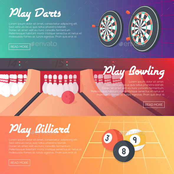 3 Casino Banners - Sports/Activity Conceptual
