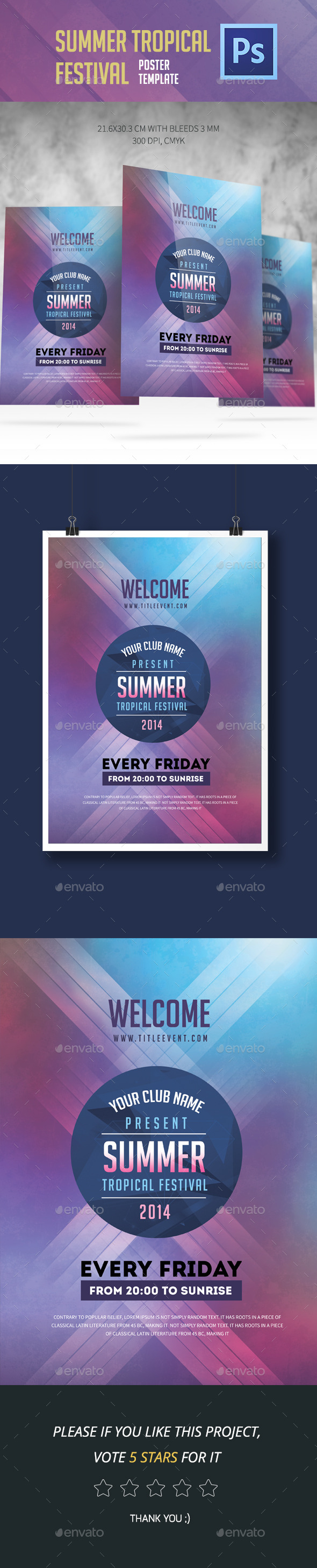Summer Tropical Festival Flyer - Clubs & Parties Events