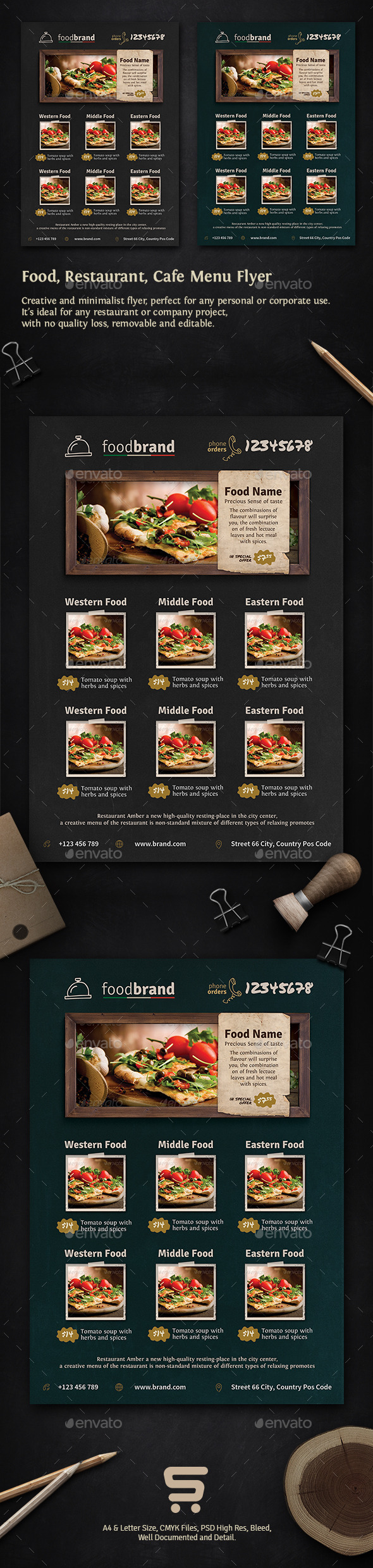Food-Restaurant-Cafe-Menu Flyer - Restaurant Flyers