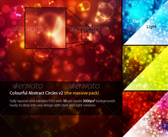 Colourful Abstract Circles v2 - Abstract Backgrounds