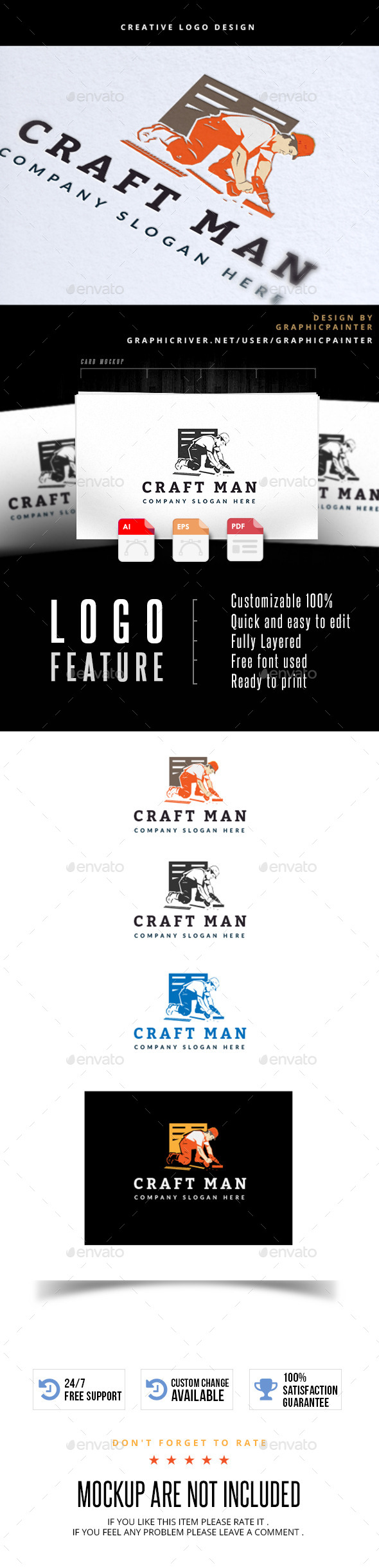 Craft Man - Humans Logo Templates