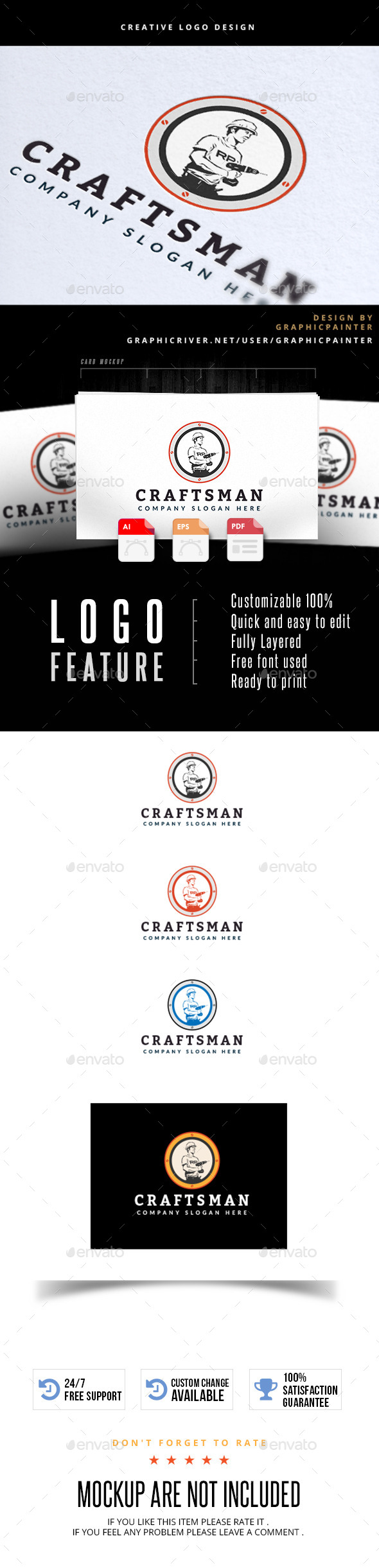 Craftsman V.3 - Humans Logo Templates