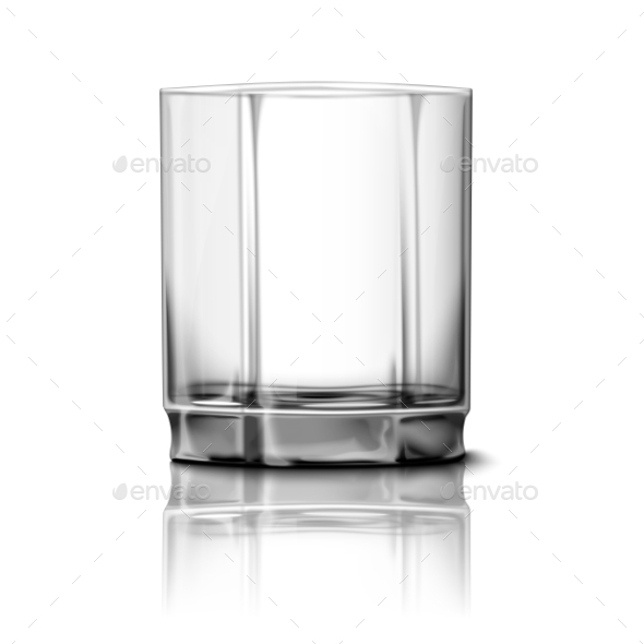 Realistic Vector Glass Isolated With Reflection - Man-made Objects Objects