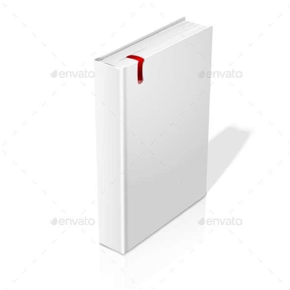 Realistic Standing White Blank Hardcover Book - Man-made Objects Objects