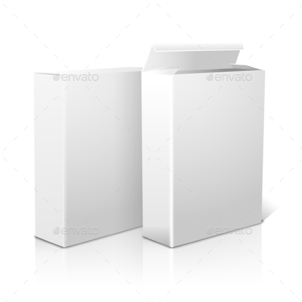 Two Realistic Blank Paper Packages For Cornflakes - Man-made Objects Objects