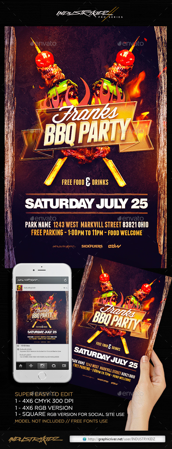 BBQ Party Flyer - Clubs & Parties Events
