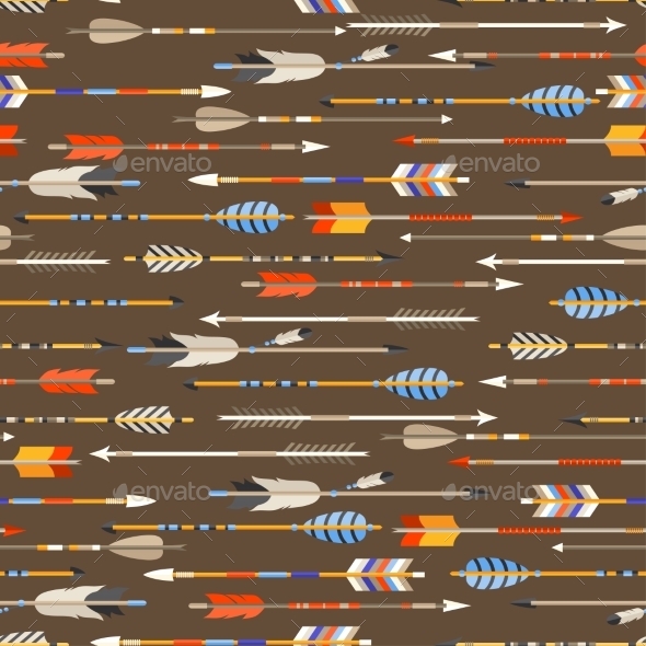 Ethnic Seamless Pattern With Indian Arrows - Religion Conceptual