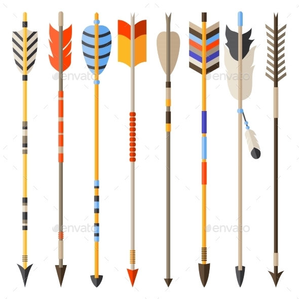 Ethnic Set Of Indian Arrows In Native Style - Religion Conceptual