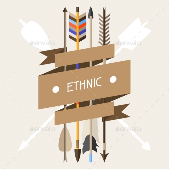 Ethnic Background With Indian Arrows In Native - Religion Conceptual