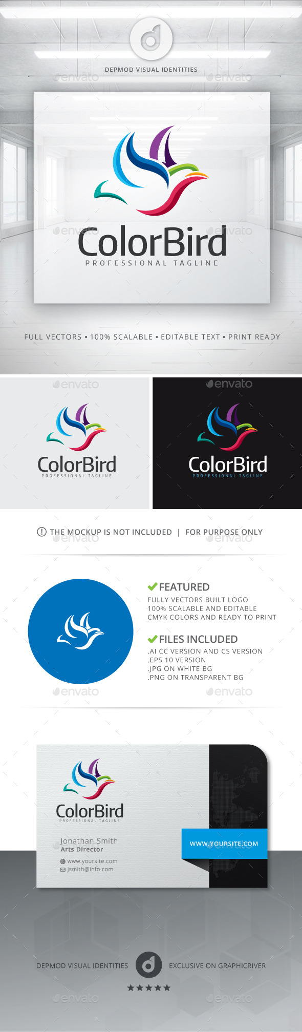 Color Bird Logo - Animals Logo Templates