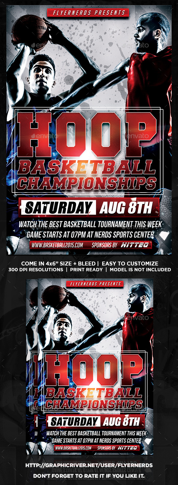 Hoop Basketball Championships Sports Flyer - Sports Events