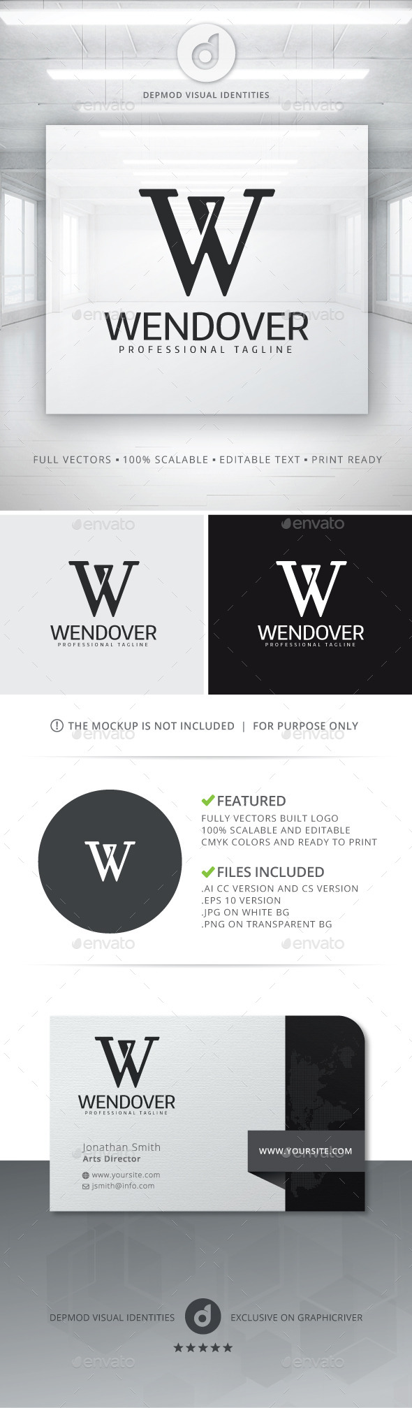 Wendover Logo - Letters Logo Templates