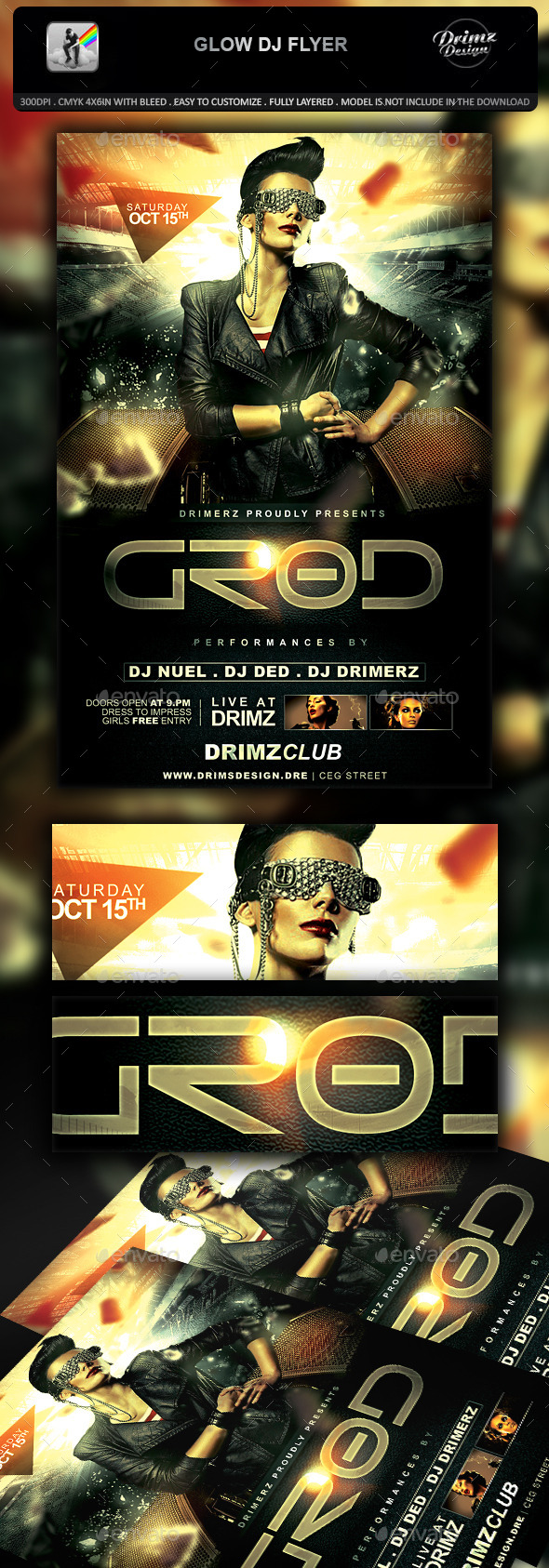Glowing DJ Flyer - Events Flyers