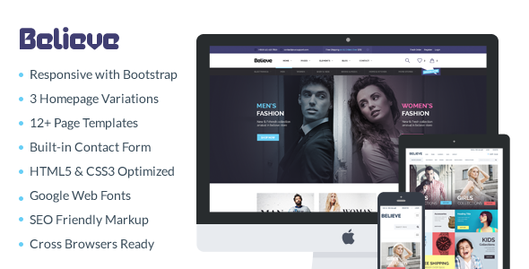 Believe - Responsive eCommerce HTML Template - Shopping Retail