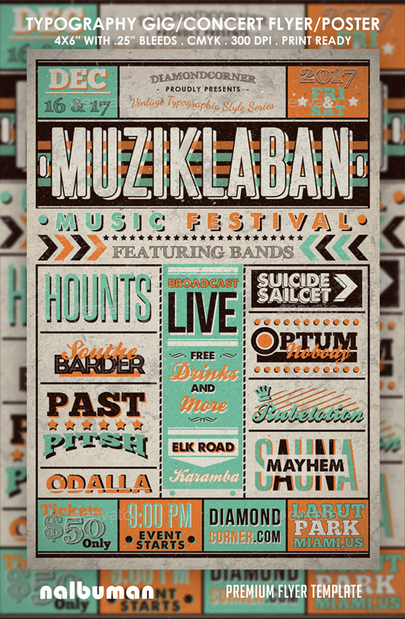 Typography Event Poster/Flyer - Flyers Print Templates