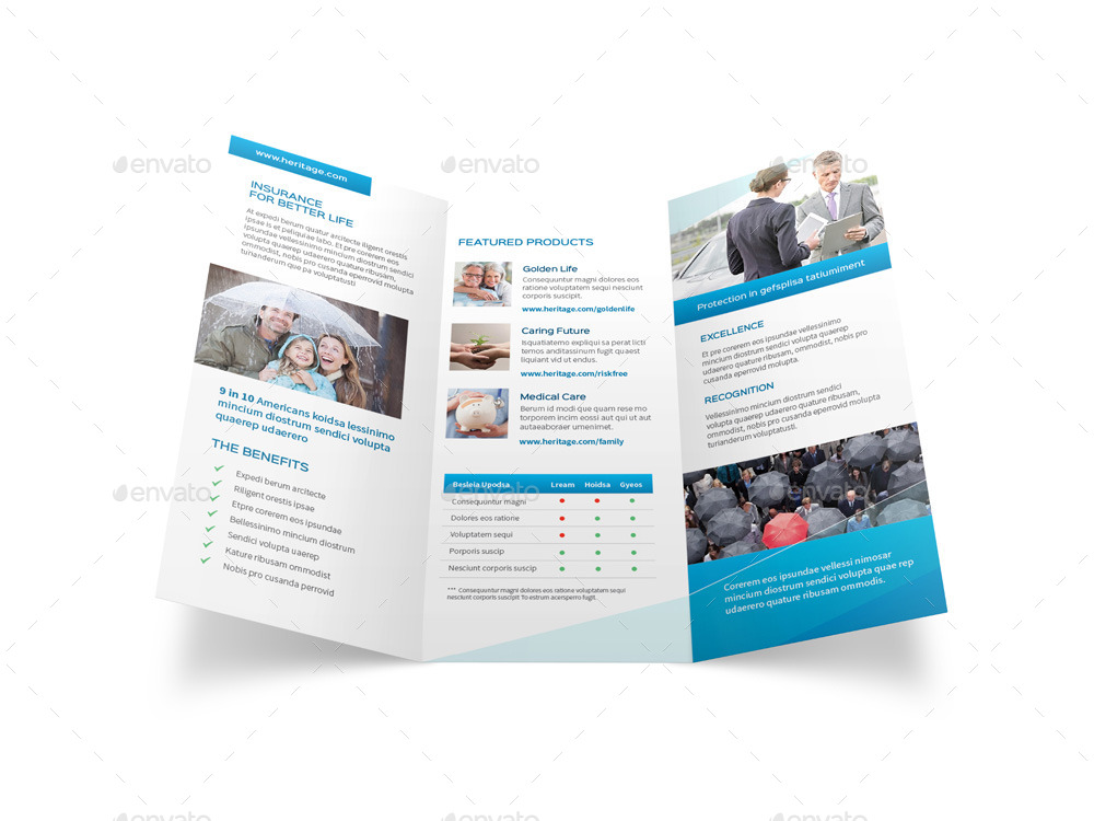 Insurance Company Trifold Brochure, Print Templates | GraphicRiver