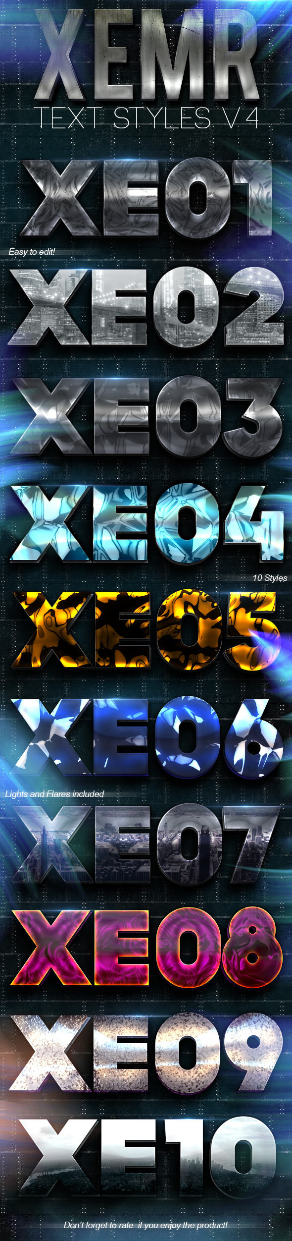 Xemr Photoshop Text Styles V4 - Text Effects Styles