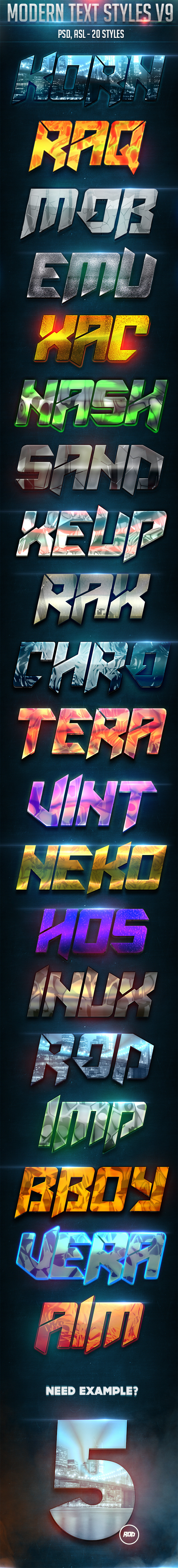 Modern Text Styles V9 - Text Effects Styles