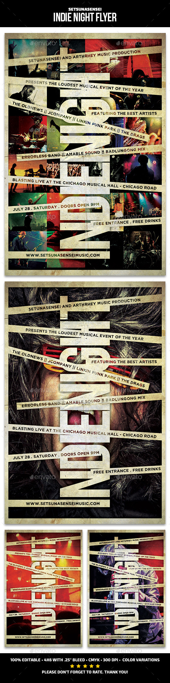 Indie Night Flyer - Concerts Events