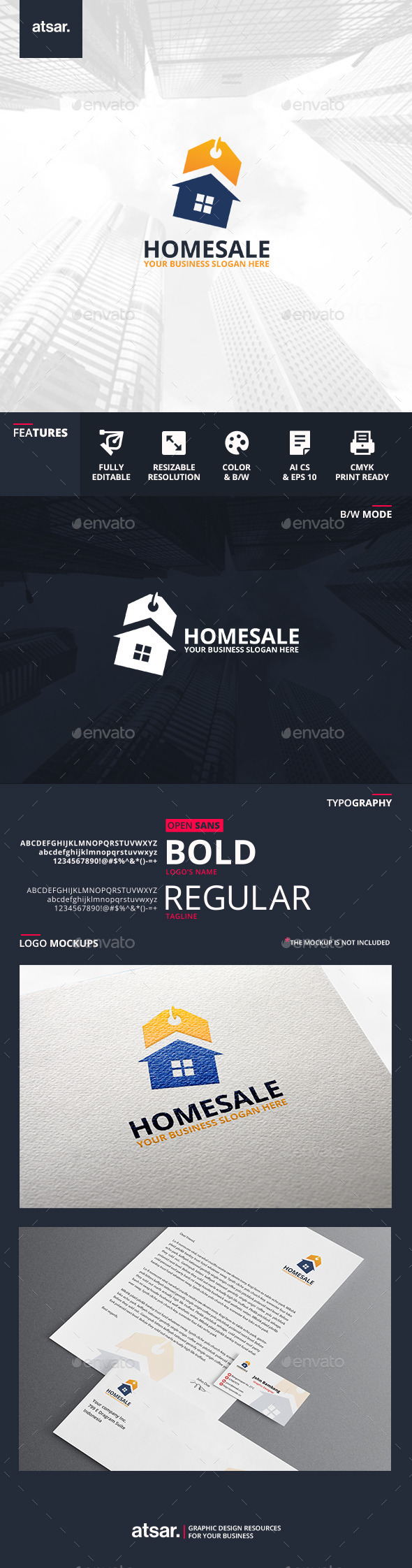 Home Sale Logo Template - Buildings Logo Templates