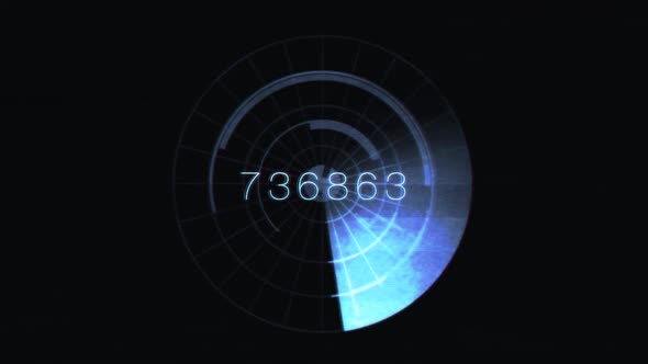 Blue Radar Scan With Numbers 2