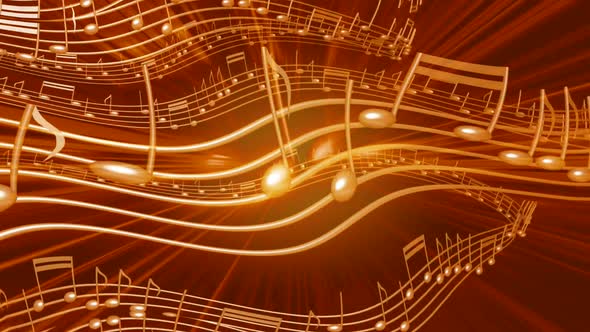 Golden Musical Notes 1, Motion Graphics | VideoHive