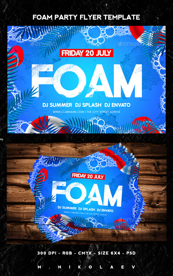 Foam Party Flyer by MaksN GraphicRiver