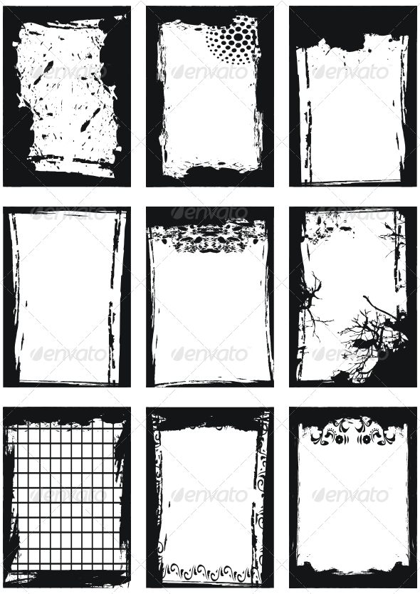 Set of Grunge frames - Borders Decorative