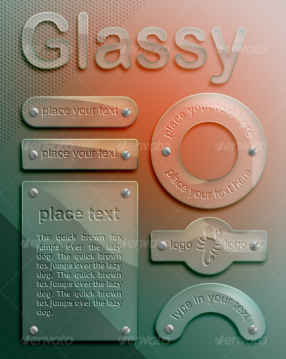 glassy panels - Web Elements