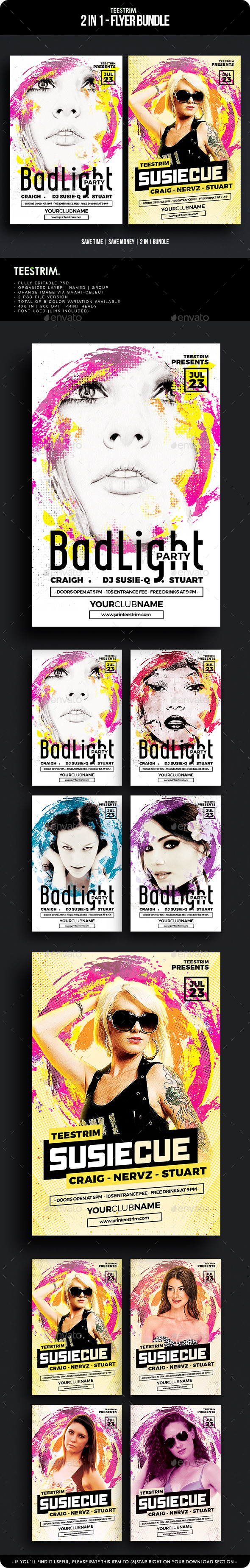 2 in 1 - Flyer Bundle V.6 - Clubs & Parties Events