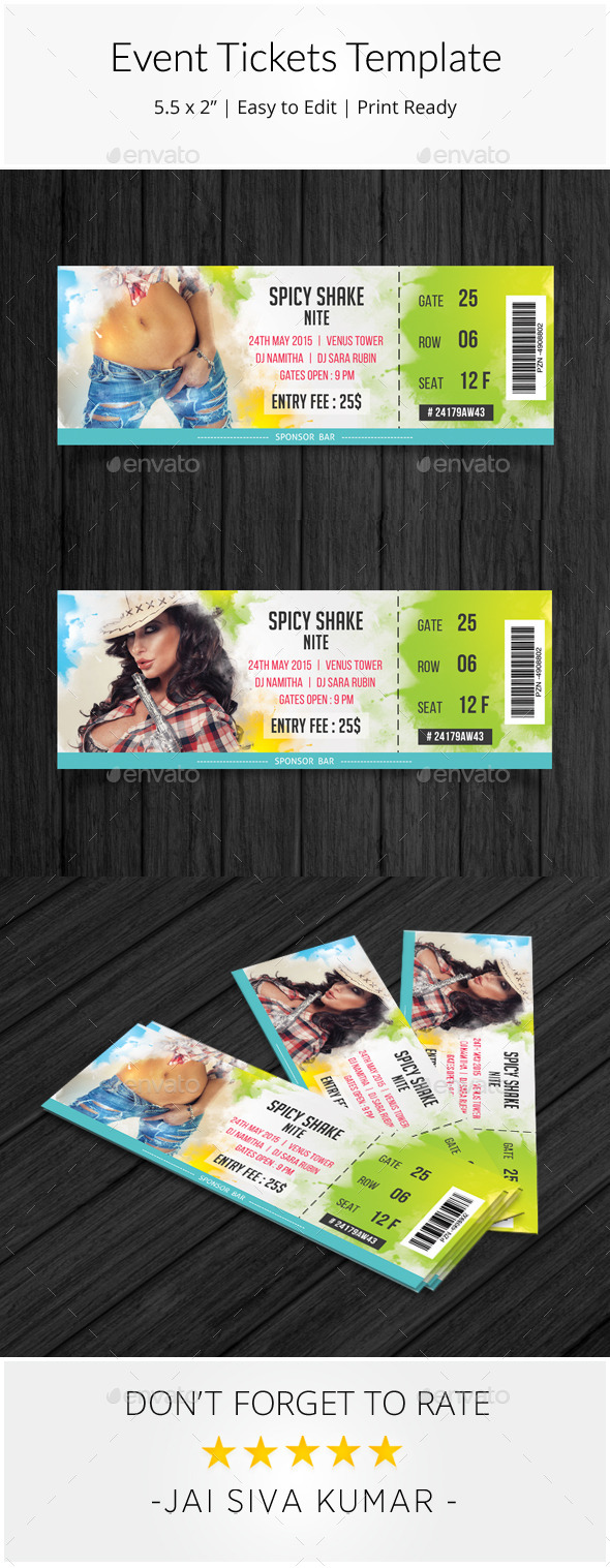 Event Tickets Template - Miscellaneous Print Templates