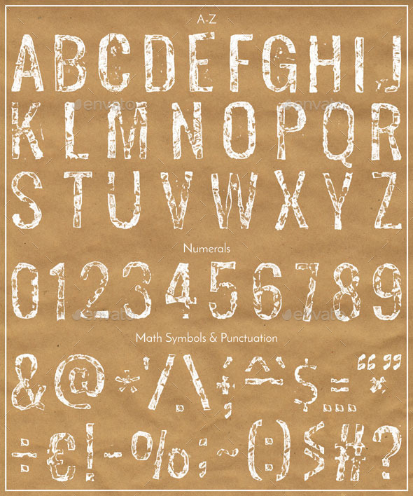 Stamped Font - Miscellaneous Graphics