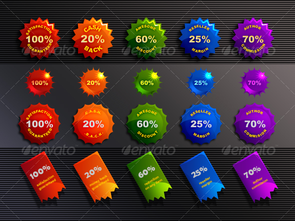 seals, stars, bottlecaps and stickers