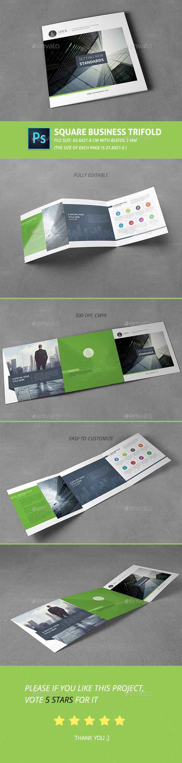 Square Business Trifold - Corporate Brochures