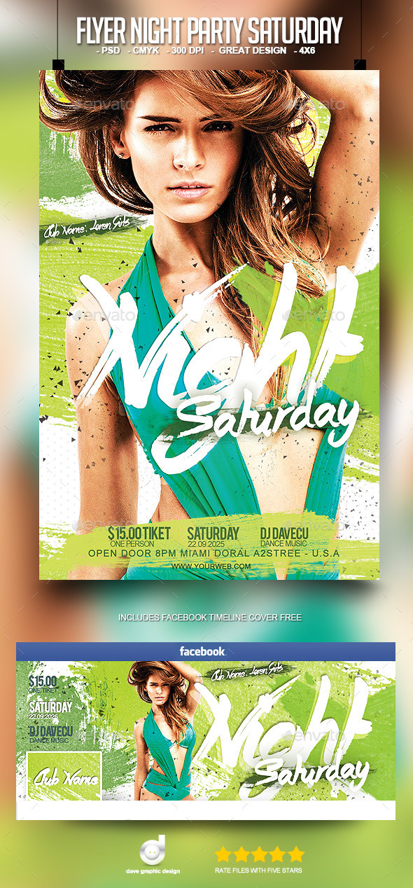 Flyer Night Party Saturday - Clubs & Parties Events